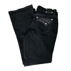 Bejeweled Bootcut Jeans by Style and Co Premium Jeans size 10P Bling Rhinestones
